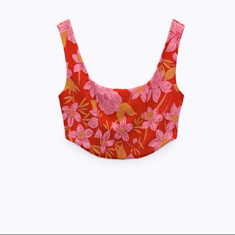 NWT Zara Jacquard Crop Top (S)